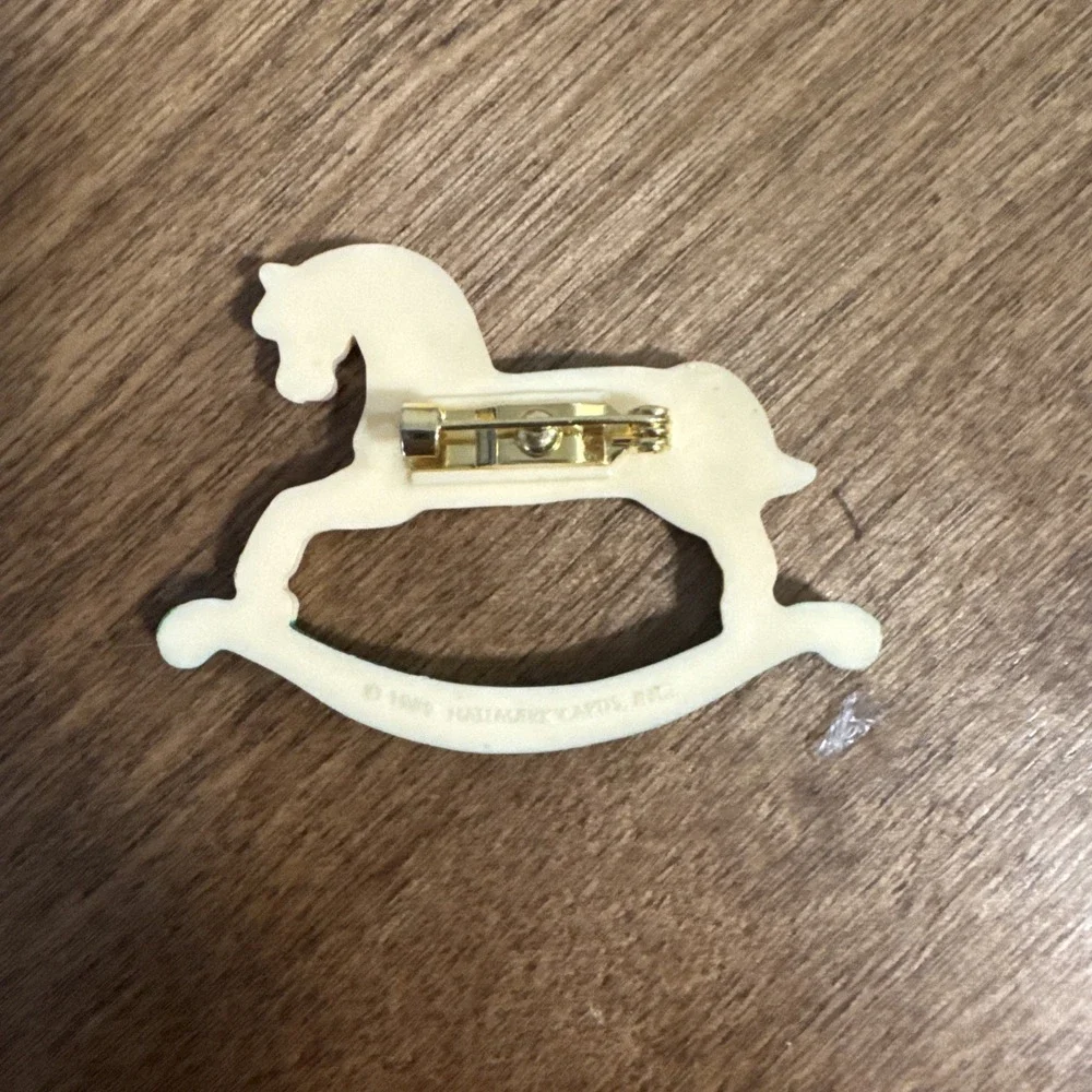 Vintage Rocking Horse Pin Brooch 1989 Hallmark Christmas Holiday & Santa Pins